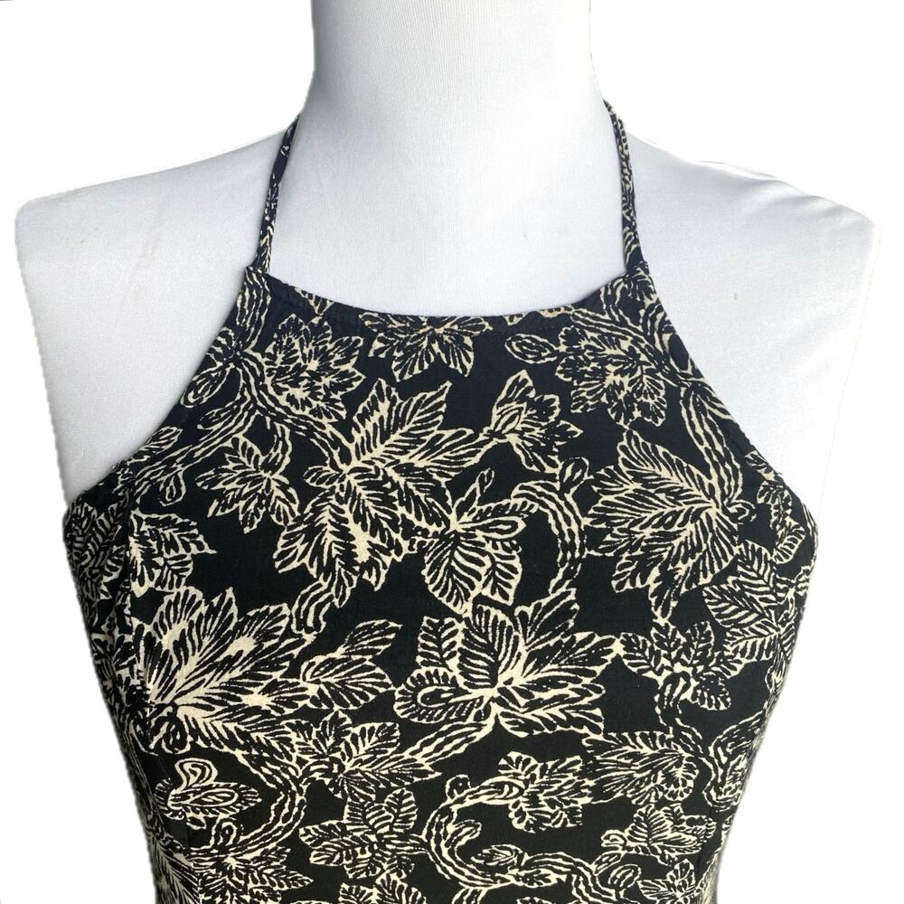 ABERCROMBIE & FITCH Y2K Floral Print High Neck Racerback Midi Dress SZ XS Boho - Picture 4 of 9